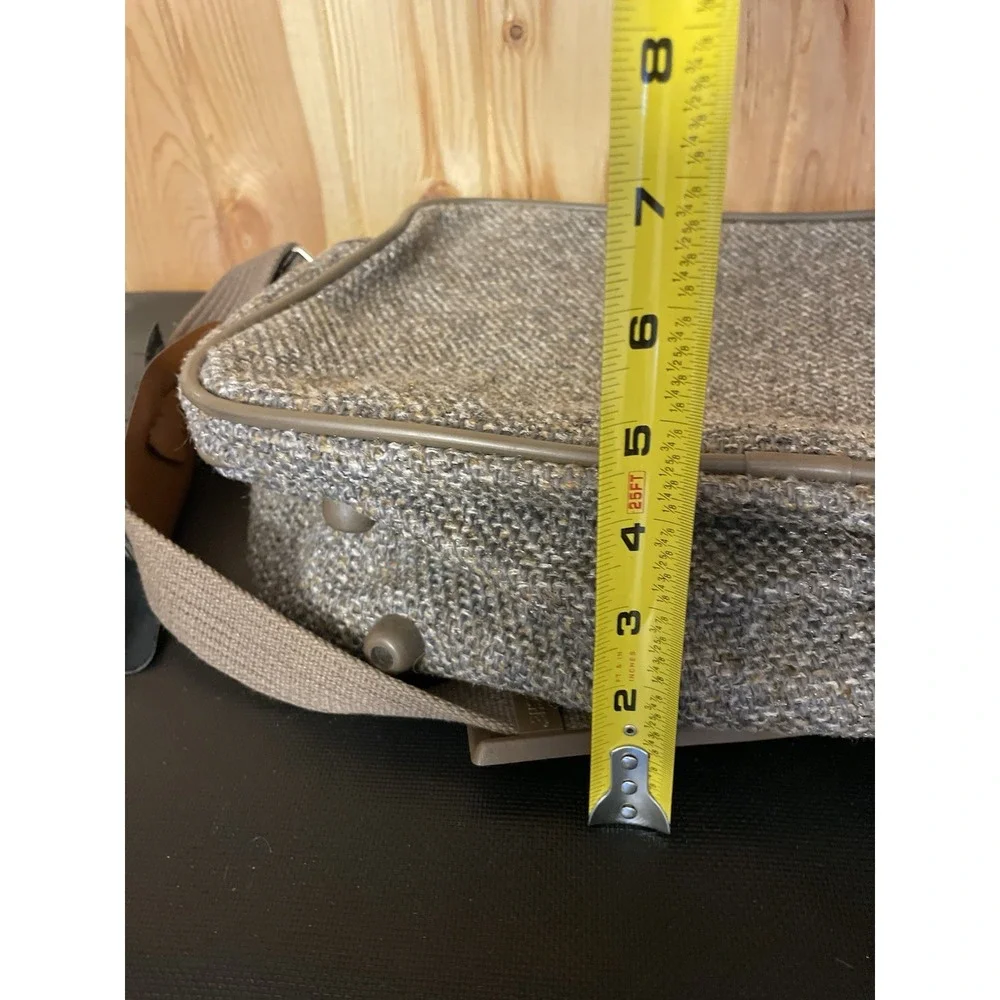 Vintage JORDACHE Tweed Luggage Overnight Carry On Bag Brown Tan 11x15x6